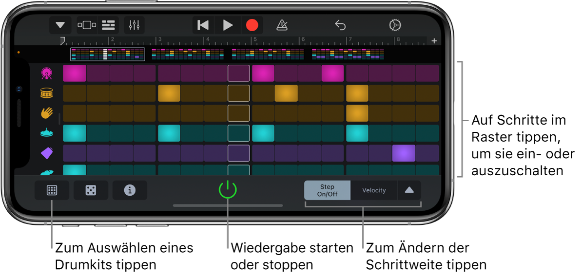 Beat-Sequencer als Touch-Instrument