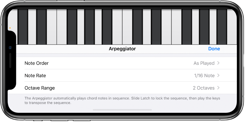 Kontrole Arpeggiator na Klavijaturi