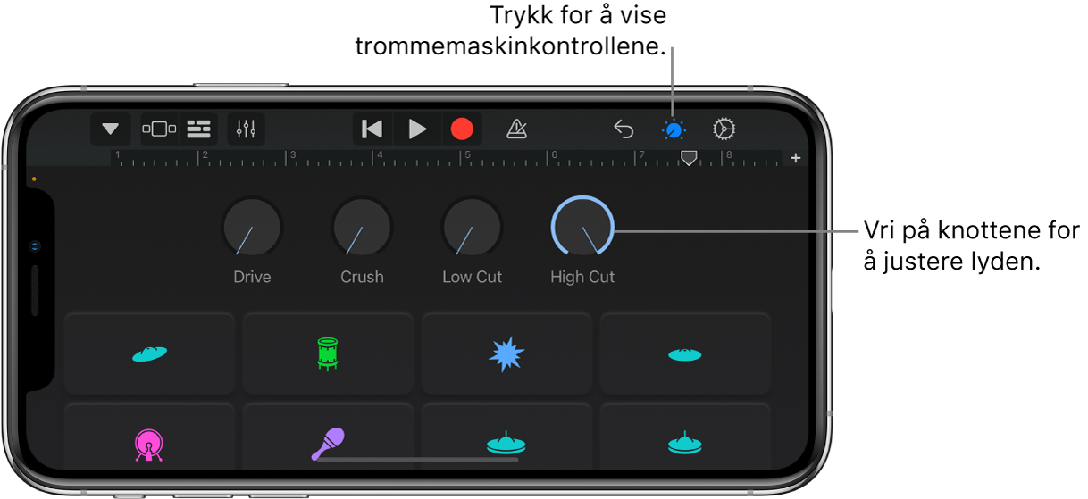 Kontroller for elektronisk trommesett