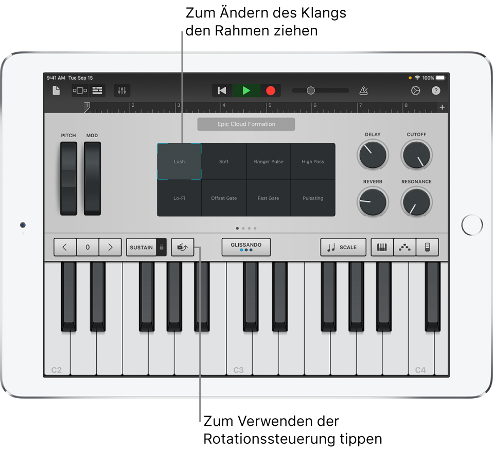 Touch-Instrument „Keyboard“