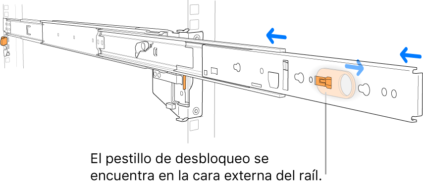 Se está replegando un conjunto de riel.