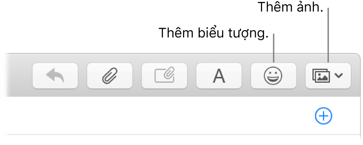 Một cửa sổ soạn thư đang hiển thị các nút biểu tượng và ảnh.