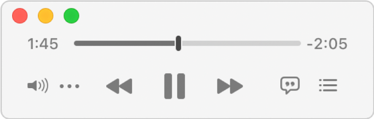 The smaller Music Mini Player, showing only the controls (and not the album artwork).