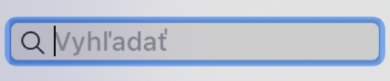 Vyhľadávacie pole v okne apky Hudba.