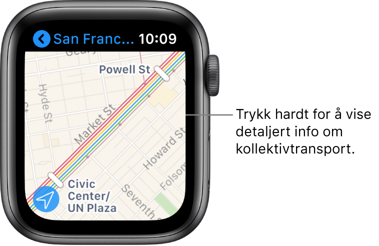 Kart-appen som viser informasjon om kollektivtransport, inkludert ruter og stoppesteder.