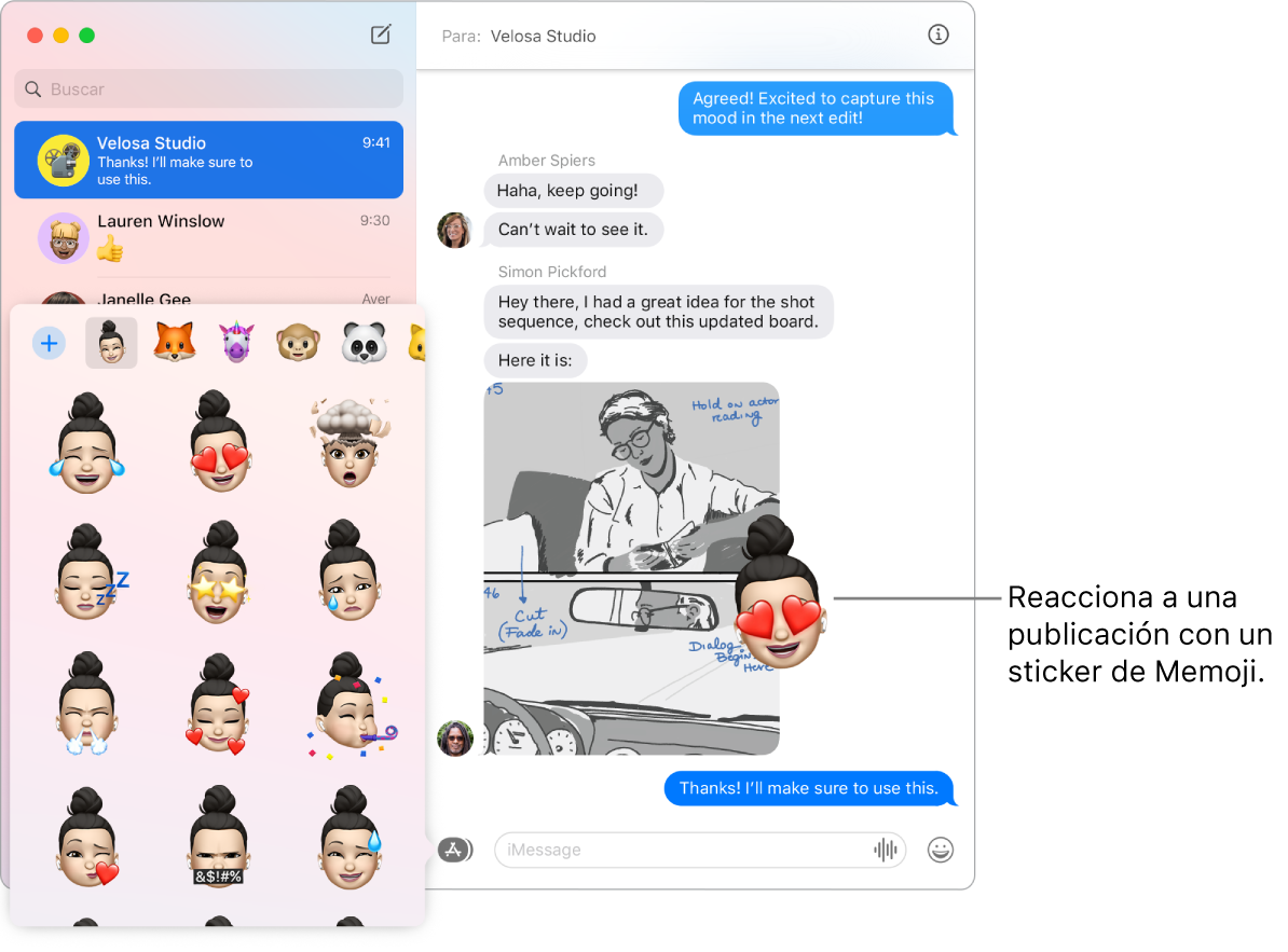 Paquetes de stickers de Memoji.