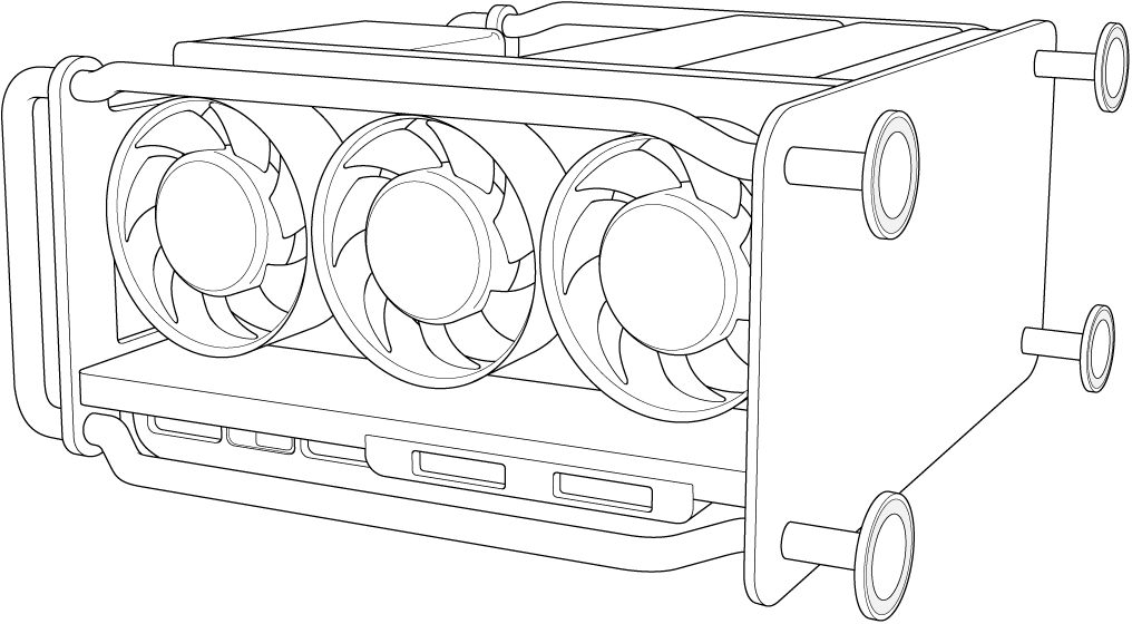 横向きのMac Pro。