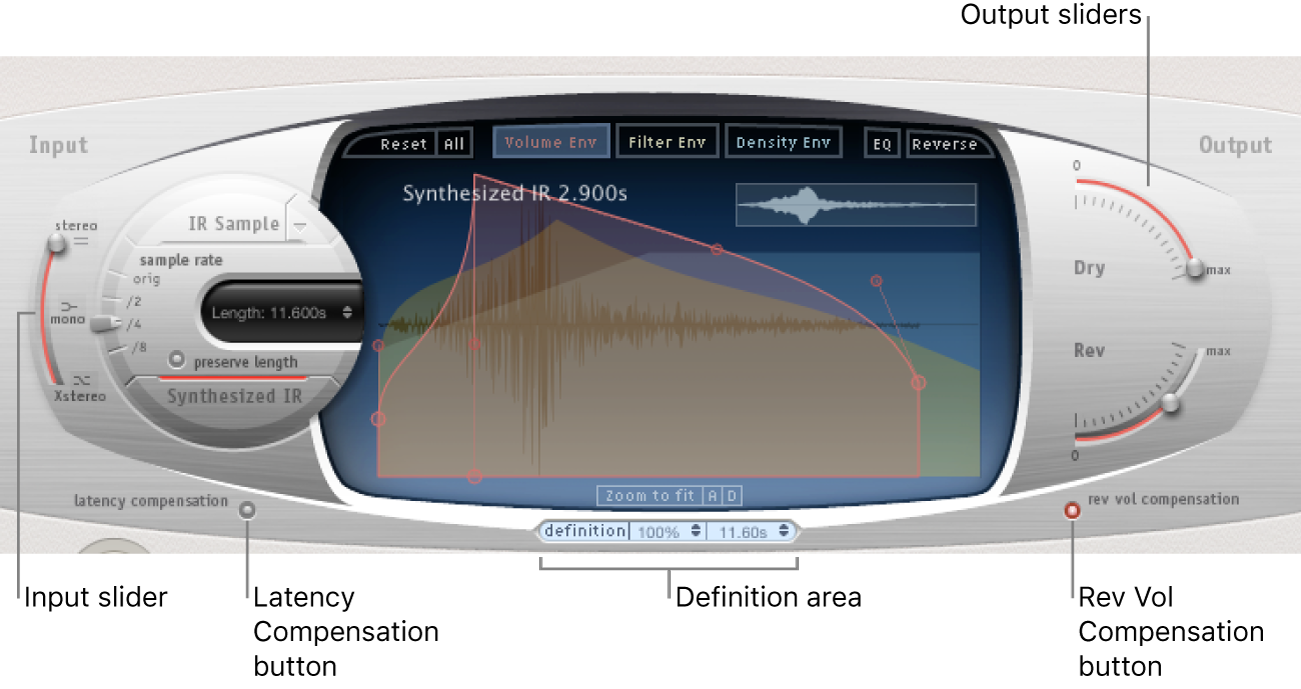 The Space Designer global controls (upper section).