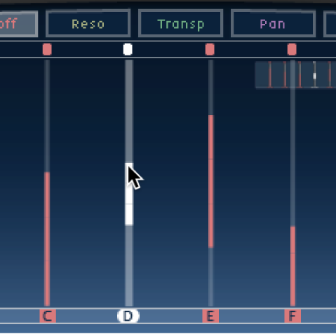 Écran Tap de Delay Designer avec une modification de coupure de filtrage.