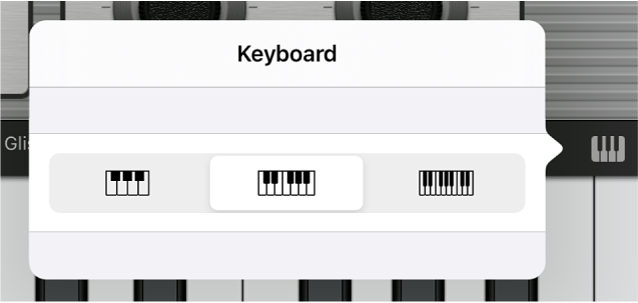 Figure. Keyboard Size pop-up menu.