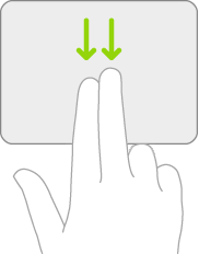 An illustration symbolizing the gesture on a trackpad for opening search from the Home screen.