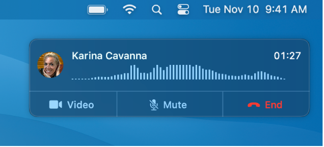 Part of a Mac screen showing the call notification window.