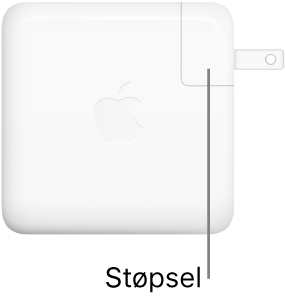 USB-C-strømforsyningsenheten (61 W eller 96 W).