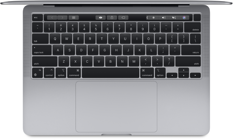 Вигляд зверху на 13-дюймовий MacBook Pro.