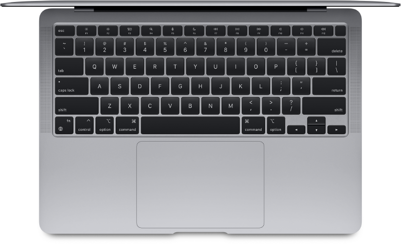 Pogled na računalnik MacBook Air od zgoraj.