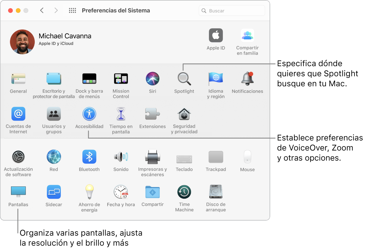 La ventana de Preferencias del Sistema.