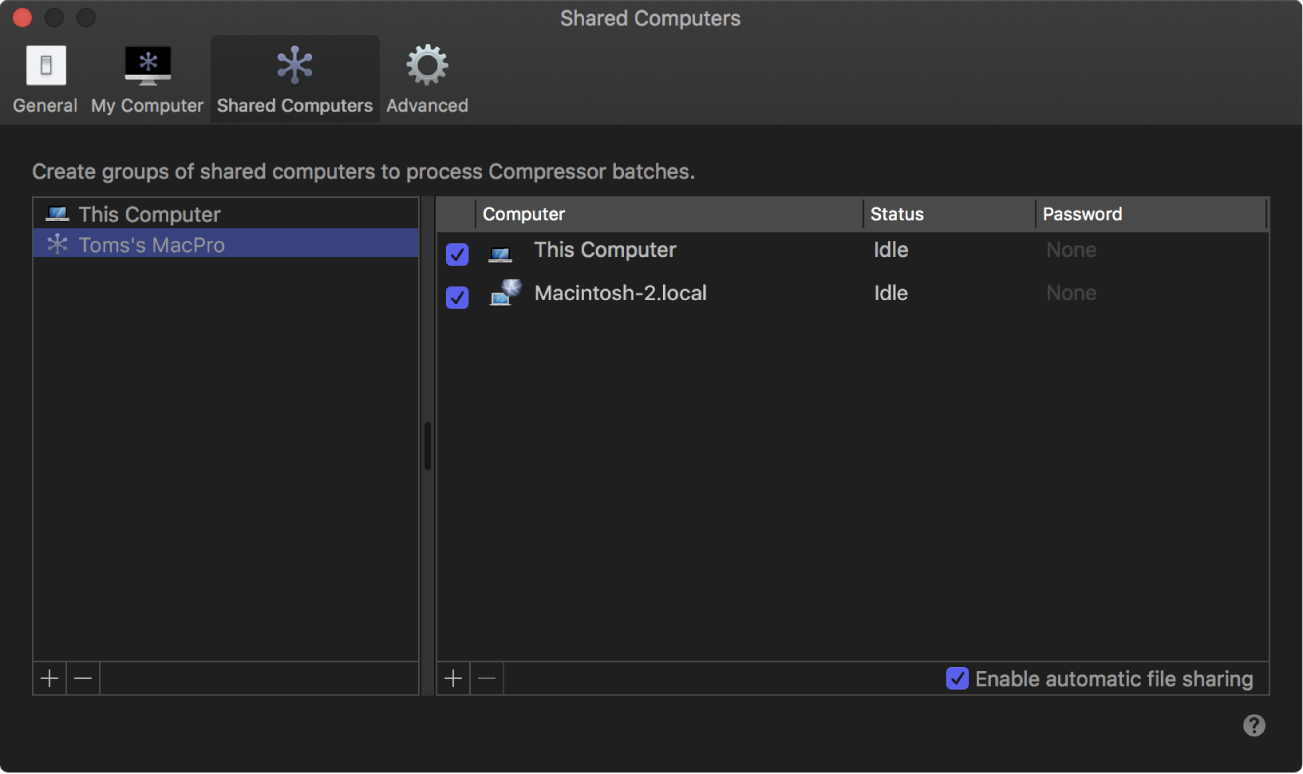 Shared Computers preferences pane