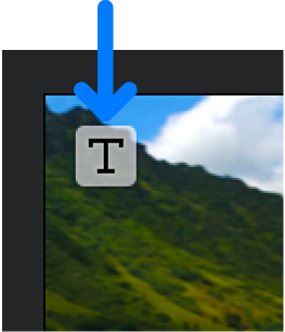 A clip in the timeline with a title icon in its corner.