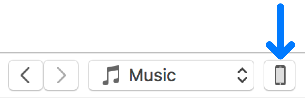 The Device button selected near the top of the iTunes window.