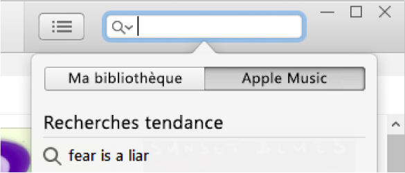 Le champ de recherche Apple Music.