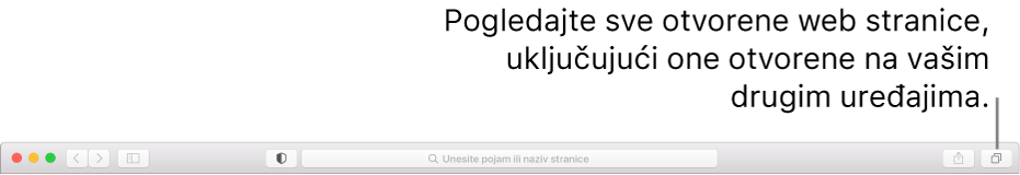 Alatna traka, prikazuje tipku “Prikaži pregled kartica”.