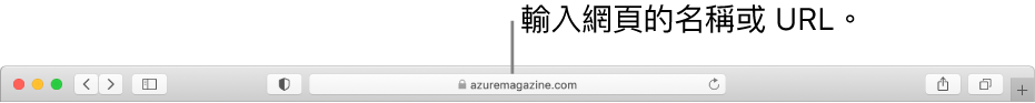 Safari「智慧型搜尋」欄位，您可在其中輸入頁面的名稱或 URL。