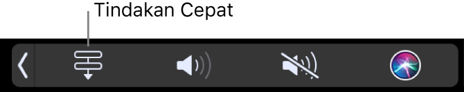 Butang Tindakan Cepat dalam Control Strip Touch Bar.