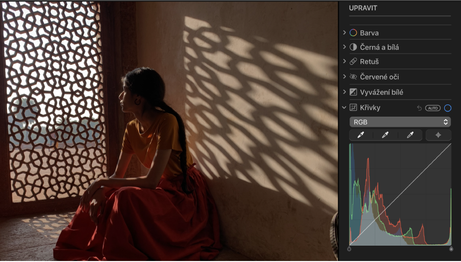 Fotografie před úpravou křivek
