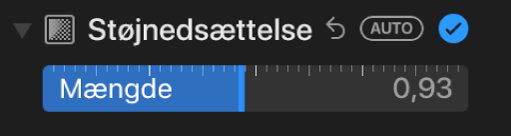 Mærket Støjnedsættelse i vinduet Juster.