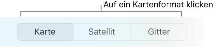 Tasten „Karte“, „Satellit“ und „Gitter“