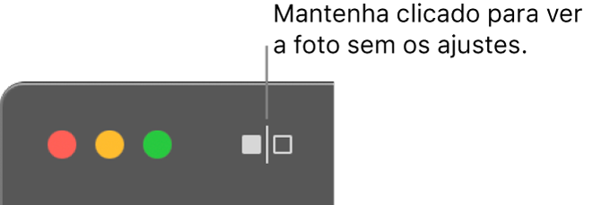 O botão Sem Ajustes, perto dos controles da janela no canto superior esquerdo.