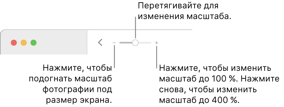 Панель инструментов с элементами управления масштабом.