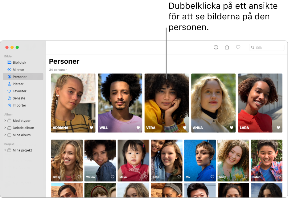 Ansikten i albumet Personer.