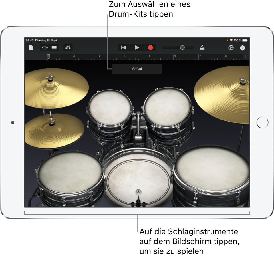 Touch-Instrument Schlagzeug