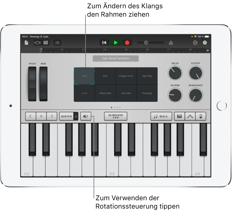 Touch-Instrument „Keyboard“