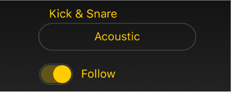 Figure. Drummer Follow switch and menu.