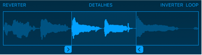 Arraste os puxadores azuis para recortar o início ou o fim da amostra.