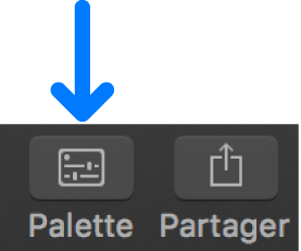 Bouton Palette dans la barre d’outils