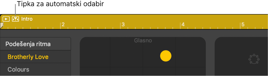Tipka za automatski odabir bubnjara.