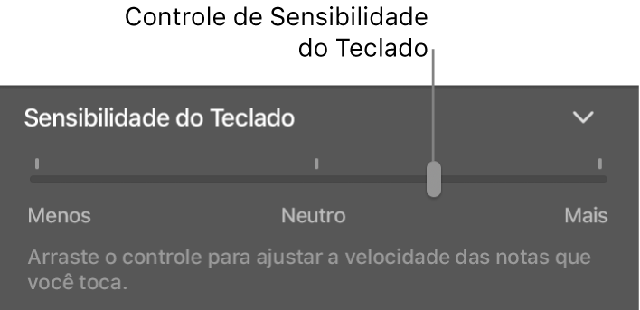 Controle de Sensibilidade do Teclado no inspetor de Smart Controls.