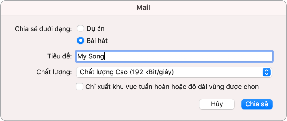 Hộp thoại MailDrop.