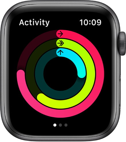 The Activity screen, showing the Move, Exercise, and Stand rings.