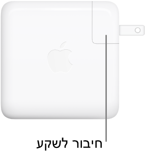 ספק הכוח מסוג USB-C בהספק של 96 ואט או של 61 ואט.