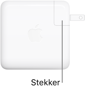 De USB-C-lichtnetadapter van 61 W of 96 W.