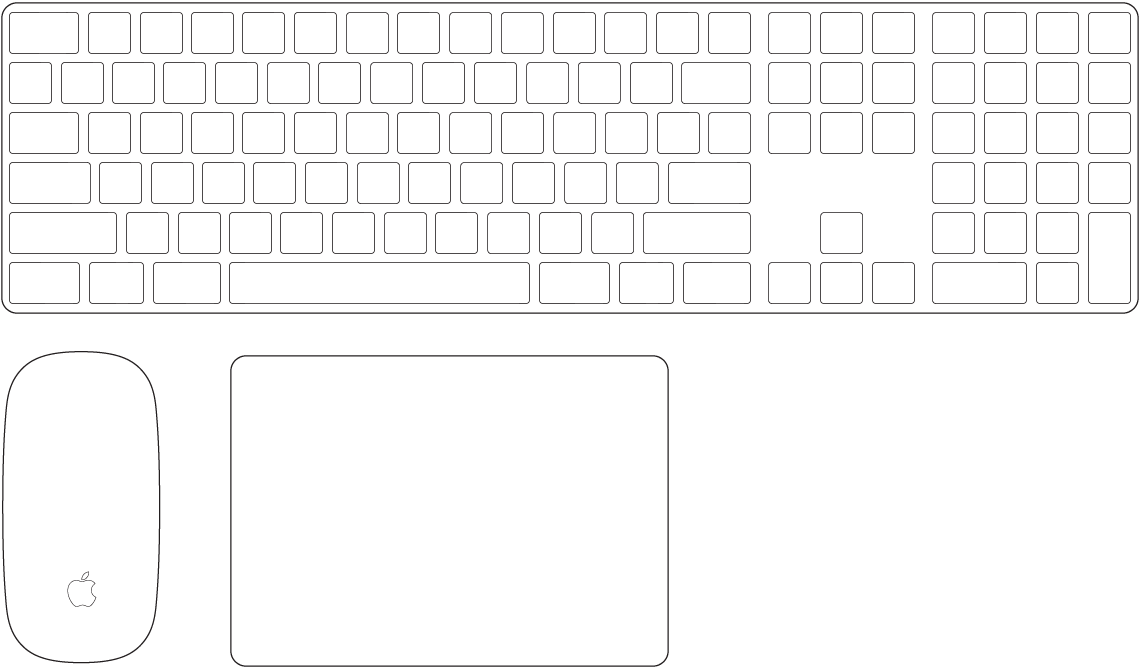 Magic Keyboard із цифровою клавіатурою та Magic Mouse постачаються в комплекті Mac Pro.