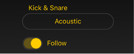 Figure. Drummer Follow switch and menu.