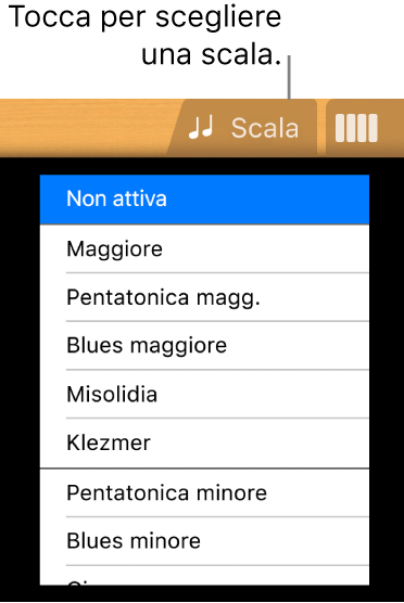 Pulsante scala di Chitarra