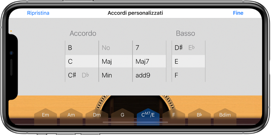 Personalizza le rotelle di controllo Accordi