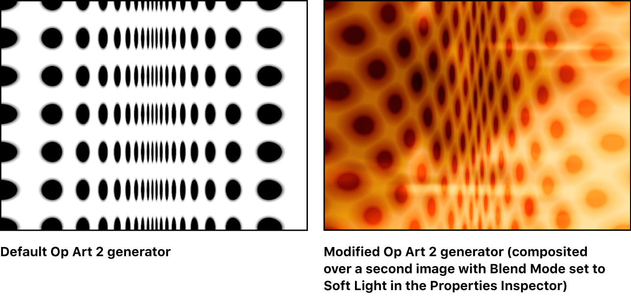 Canvas mit Generator „Op Art 2“ ohne und kombiniert mit einem anderen Bild