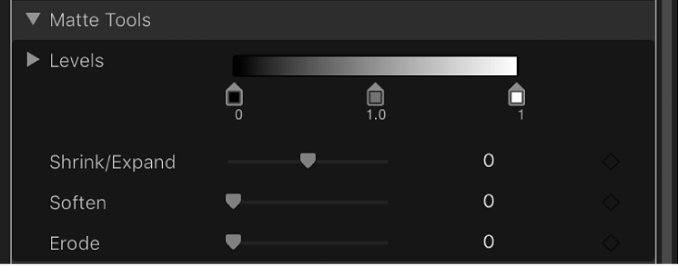 Matte Tools controls in Keyer filter